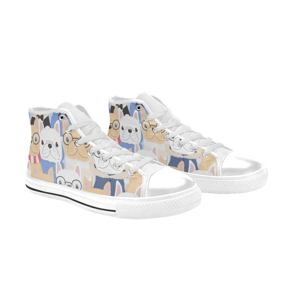 Dog Crowd - Men's High Top Canvas Shoes