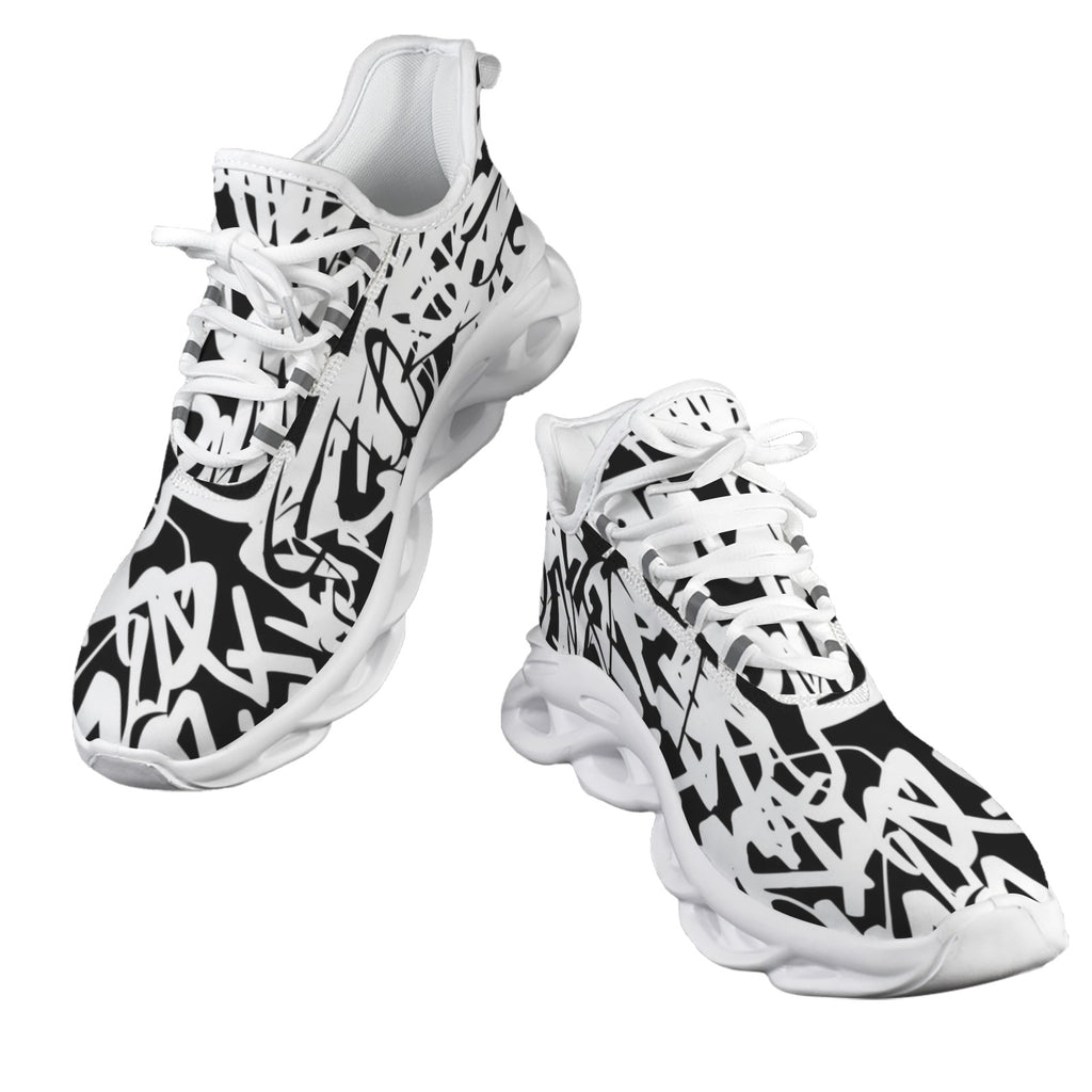 Graffiti White Women's Twisted Sole Sneakers