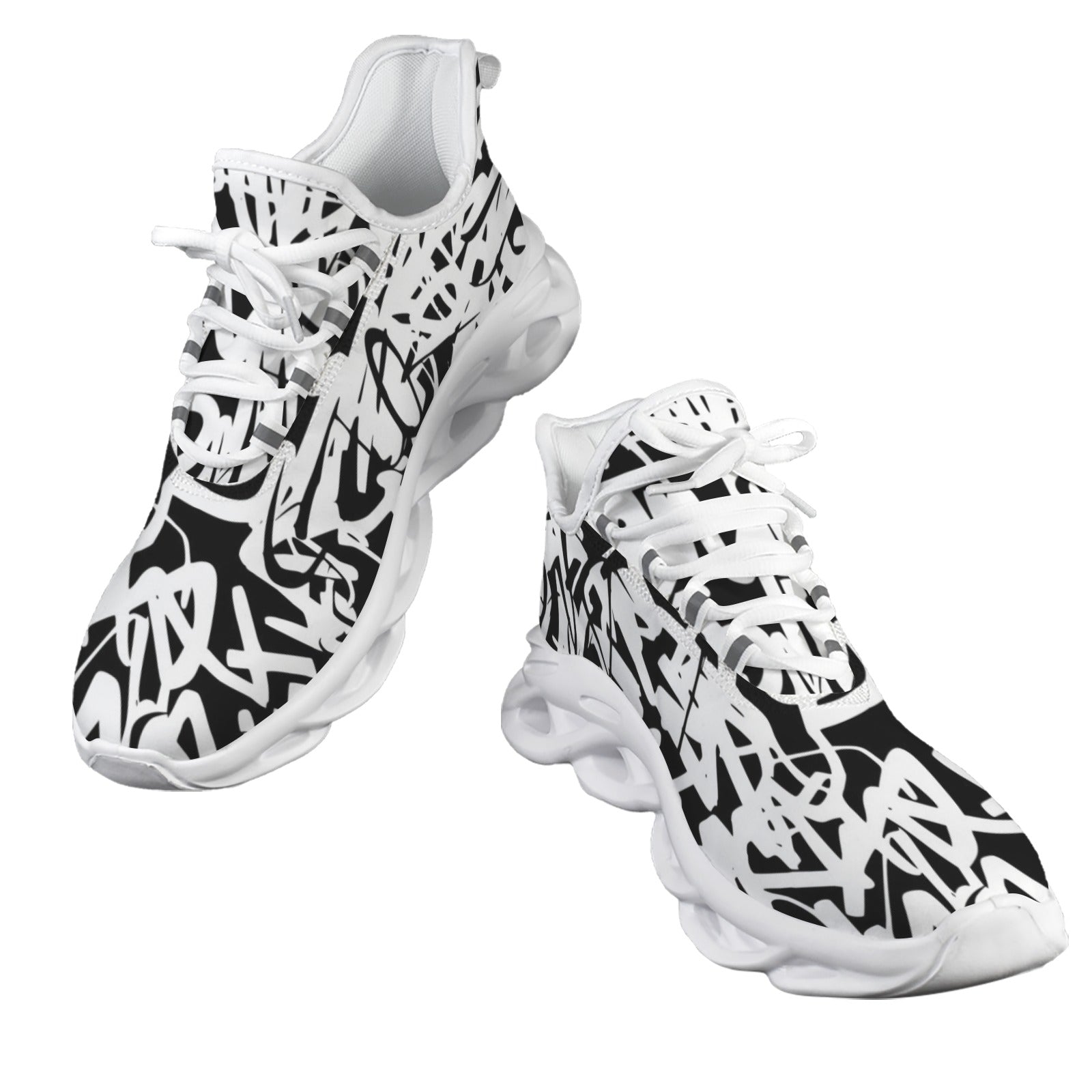 Graffiti White Women's Twisted Sole Sneakers
