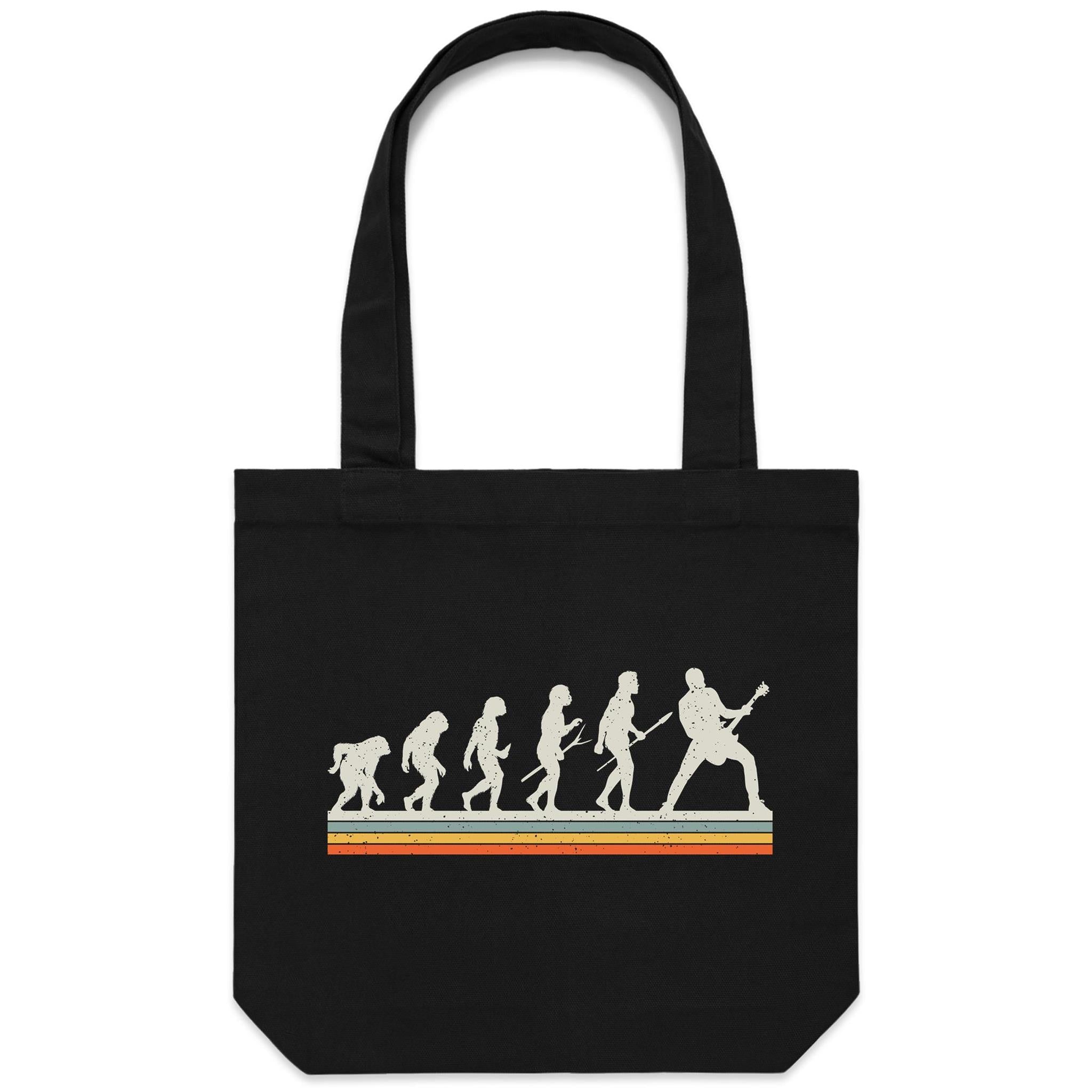 Guitar Player Evolution - Canvas Tote Bag Default Title Tote Bag Music Printed In Australia