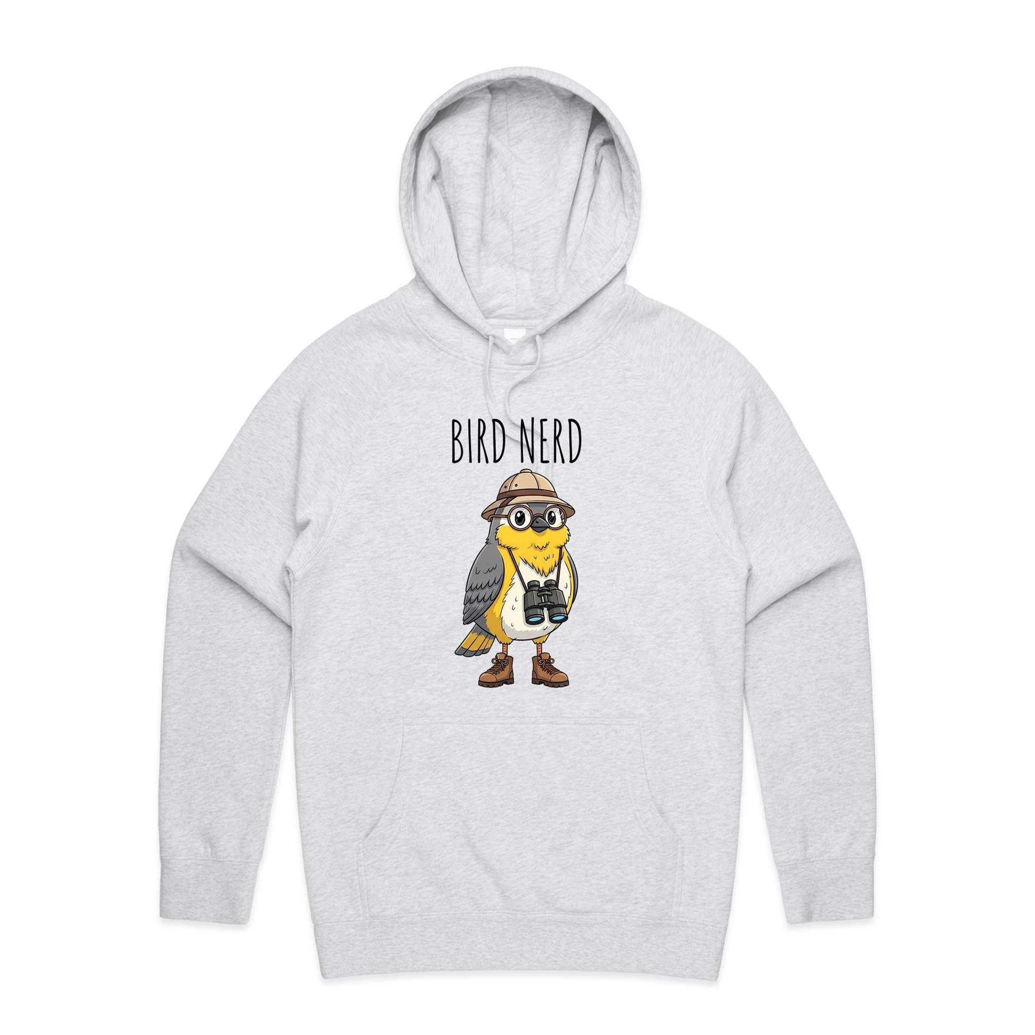 Bird Nerd 2 Men's AS Colour Hoodie White Marle Mens Hoodie animal Birds Printed In Australia