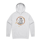 Life Is Too Short For Bad Coffee - Mens Hoodie White Marle Mens Hoodie Coffee Printed In Australia
