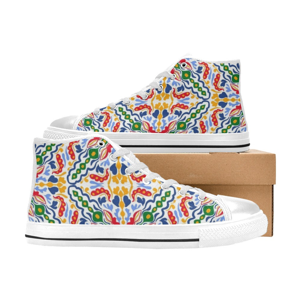 Bright Burst Women's High Top Canvas Shoes Womens Classic High Top Shoes Printed Offshore