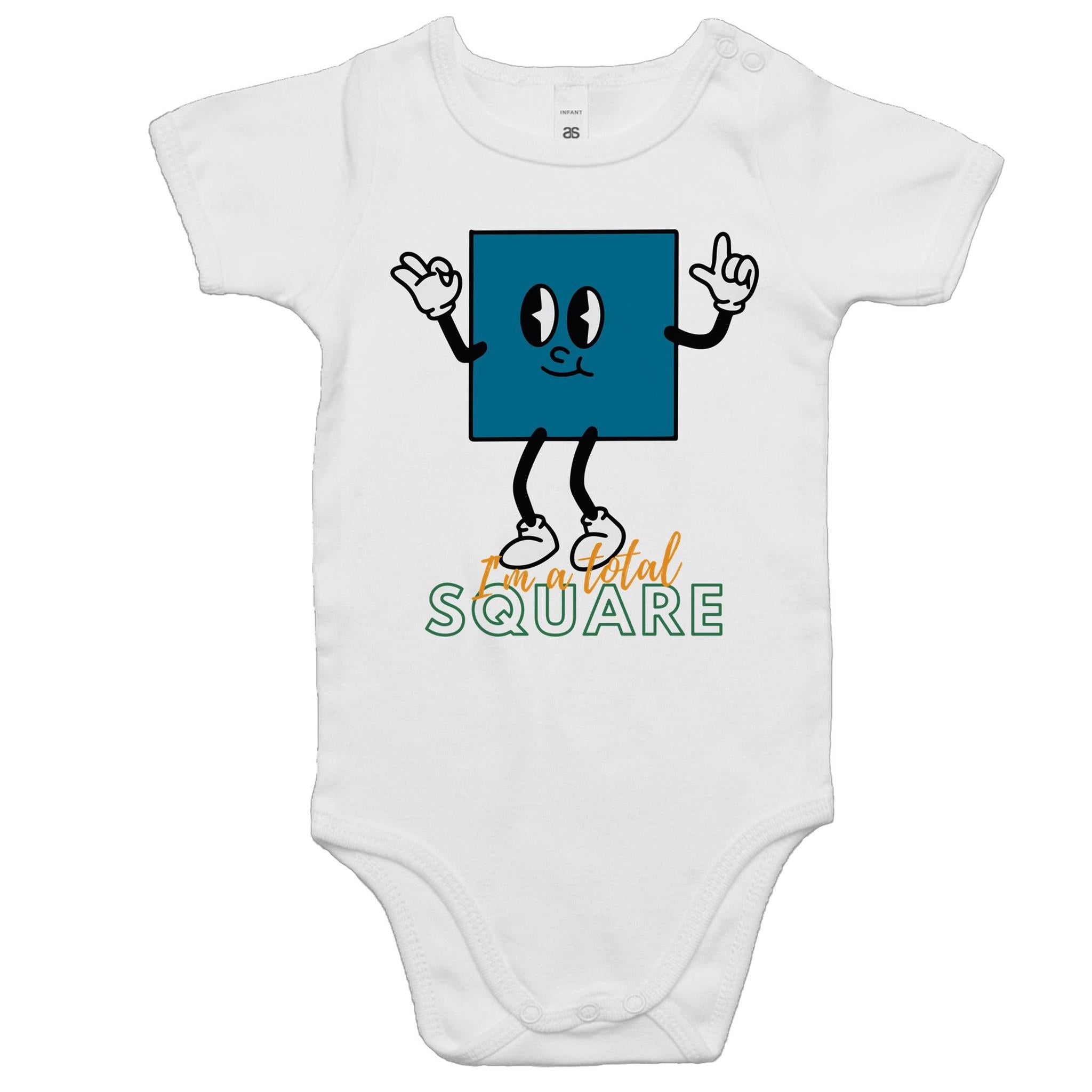 I'm A Total Square - Baby Bodysuit White Baby Bodysuit Printed In Australia