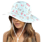Rainbow Unicorn Wide Brim Bucket Hat Wide Brim Bucket Hat animal Printed Offshore