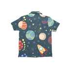 Rocket and Planets In Space - Junior Kids Hawaiian Shirt
