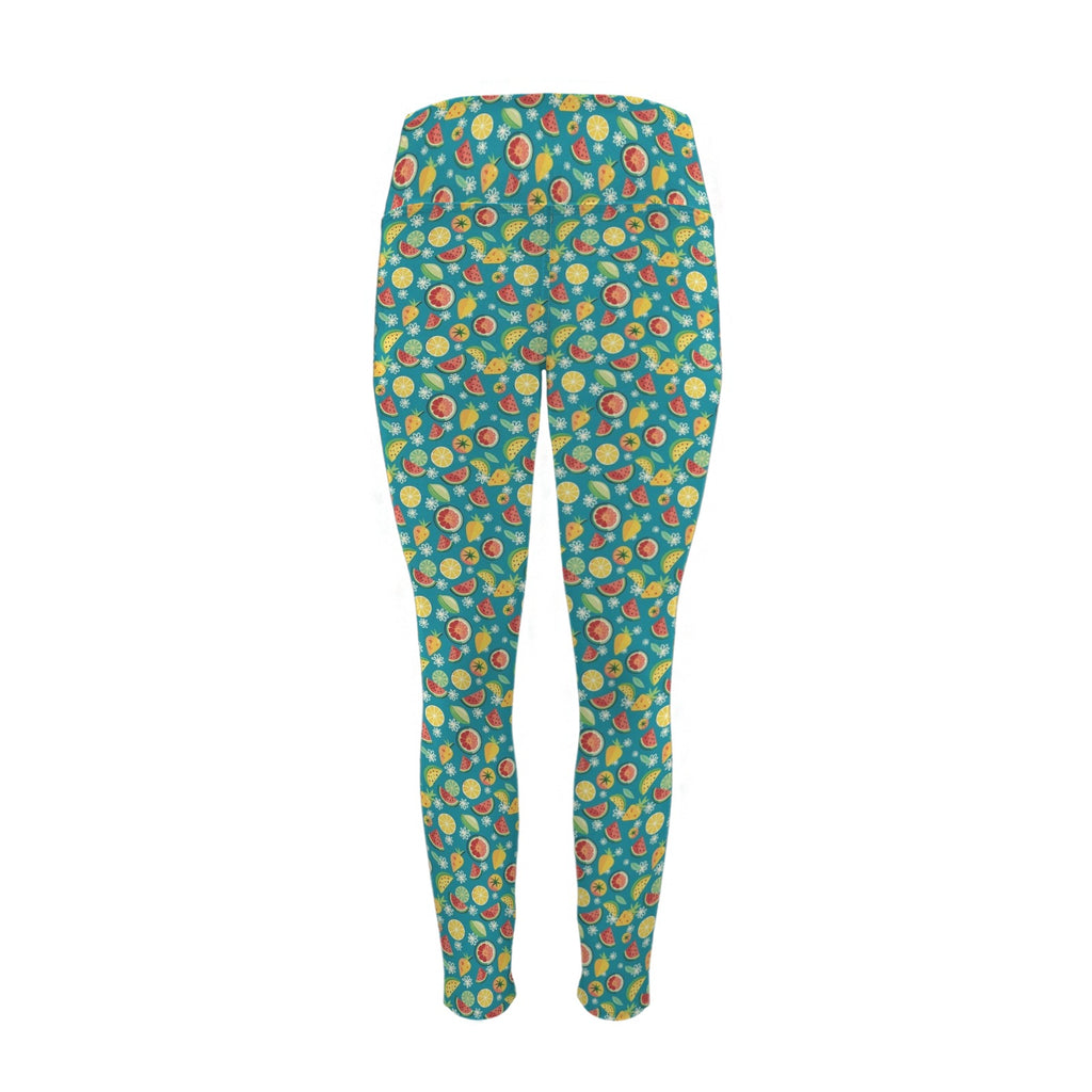 Summer Fruit Women's High Waist Pockets Yoga Leggings