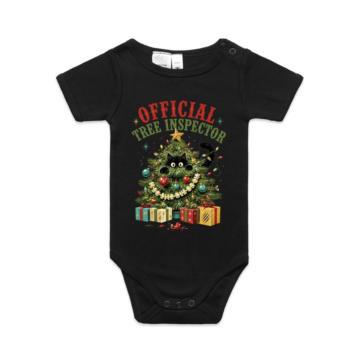 Official Tree Inspector Cat Baby Christmas Bodysuit