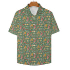 Groovy Retro Women's Collared Pocketless Short Sleeve Shirt