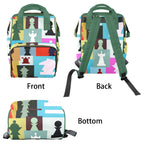 Colourful Chess - Multi-Function Backpack, Nappy / Diaper Bag