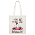 On My Way To Make Some Bad Decisions Parcel Canvas Tote Bag Default Title Small Tote Bag animal Printed In Australia