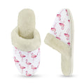 Flamingos Women's Fur Trim Thick-Sole Indoor Slippers Women's Fur Trimmed Slippers animal Printed Offshore