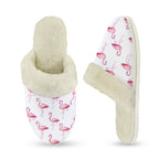 Flamingos Women's Fur Trim Thick-Sole Indoor Slippers Women's Fur Trimmed Slippers animal Printed Offshore