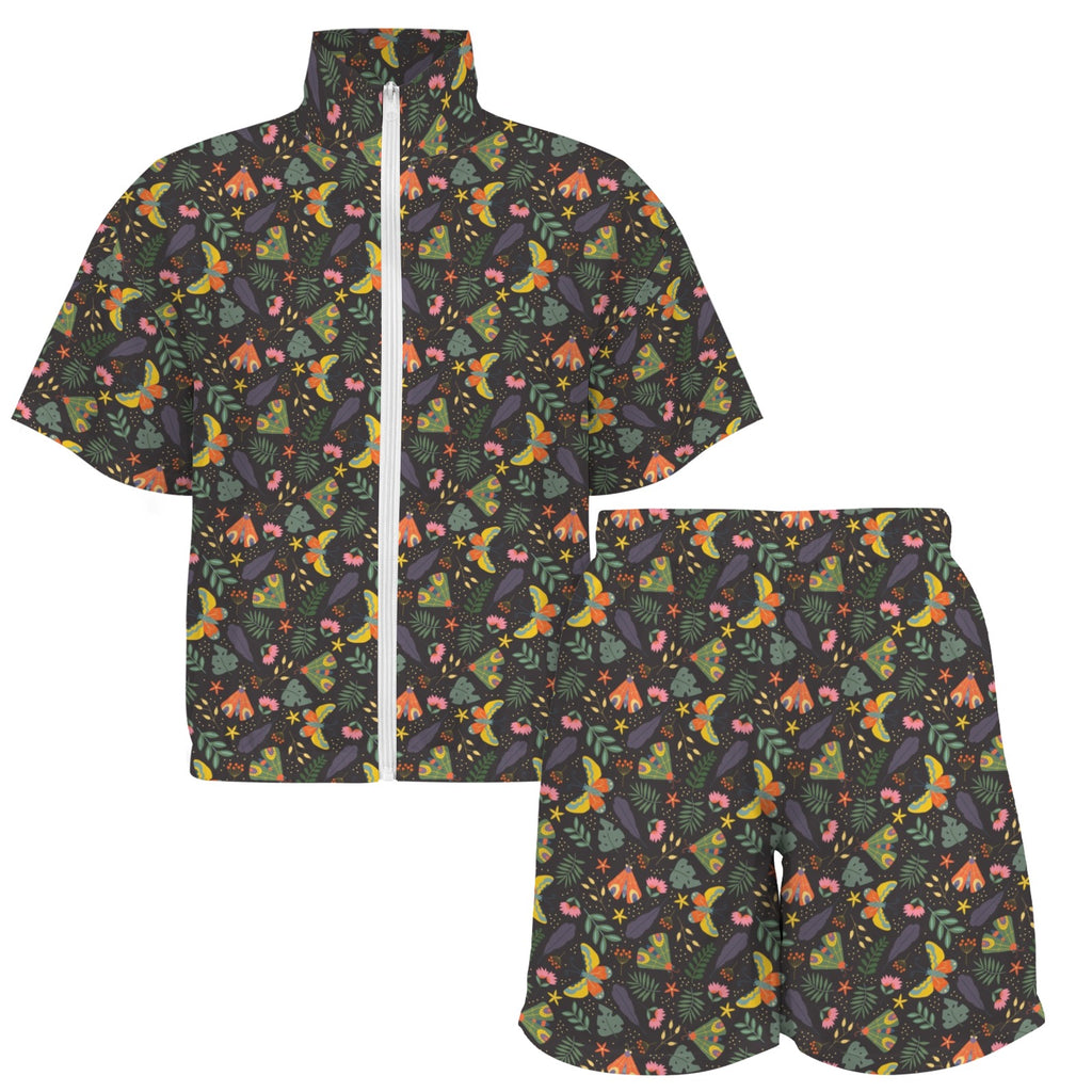 Dark Butterfly Women's Windbreaker Short Set Women's Windbreaker Short Set animal Printed Offshore