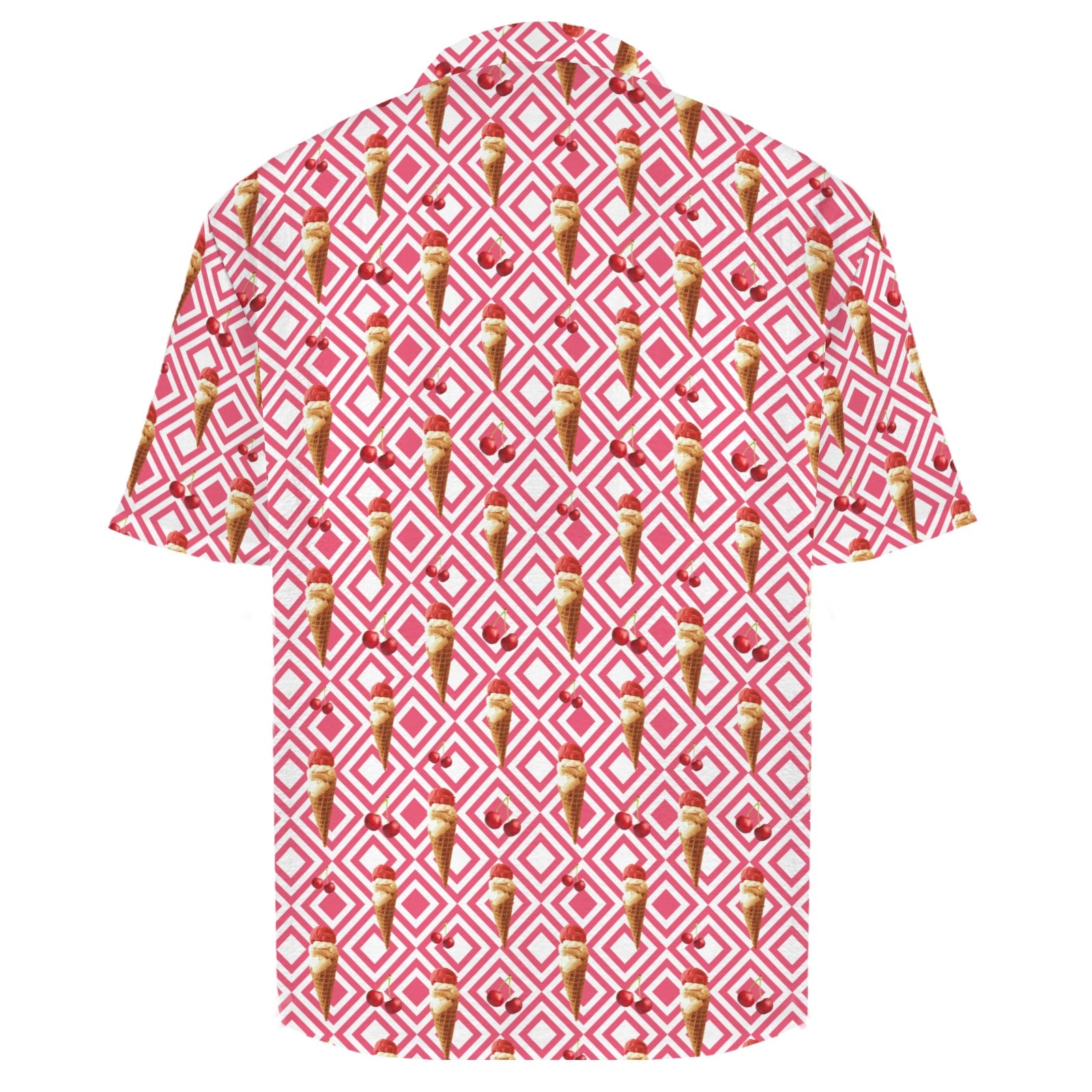 Cherry Ice-cream Men's Crinkle Hawaiian Shirt