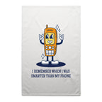I Remember When I Was Smarter Than My Phone - AS Colour Tea Towel White One Size Tea Towel Printed In Australia Tech