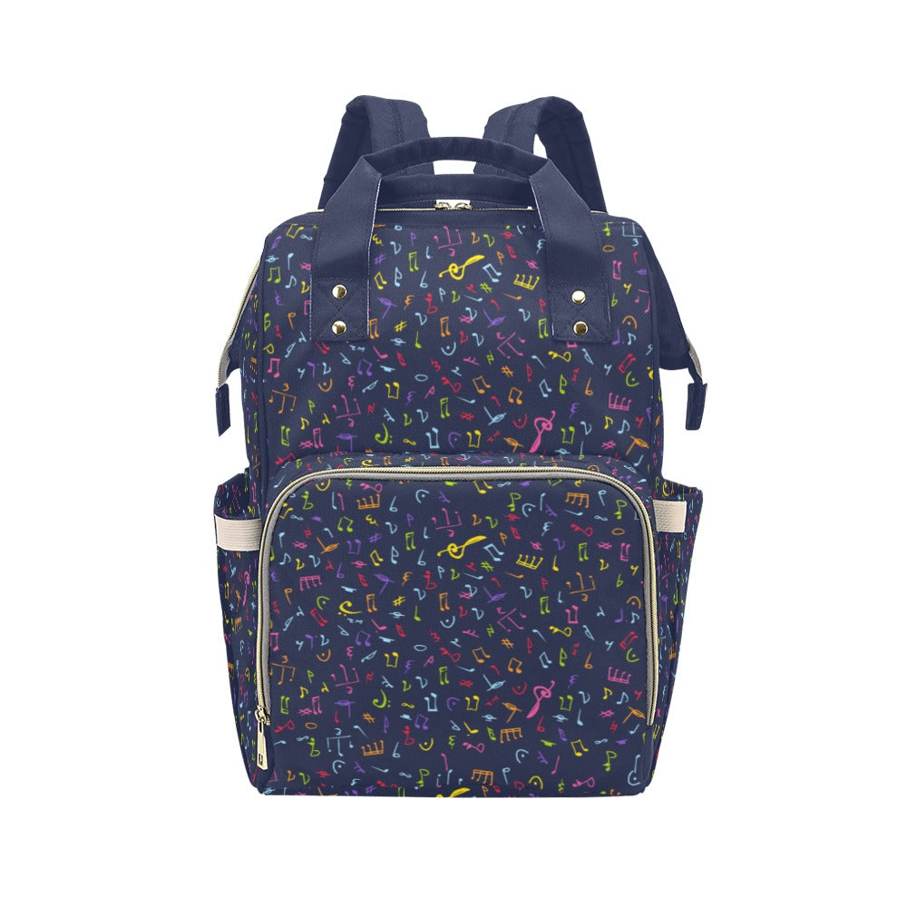 Music Notes - Multi-Function Backpack, Nappy / Diaper Bag