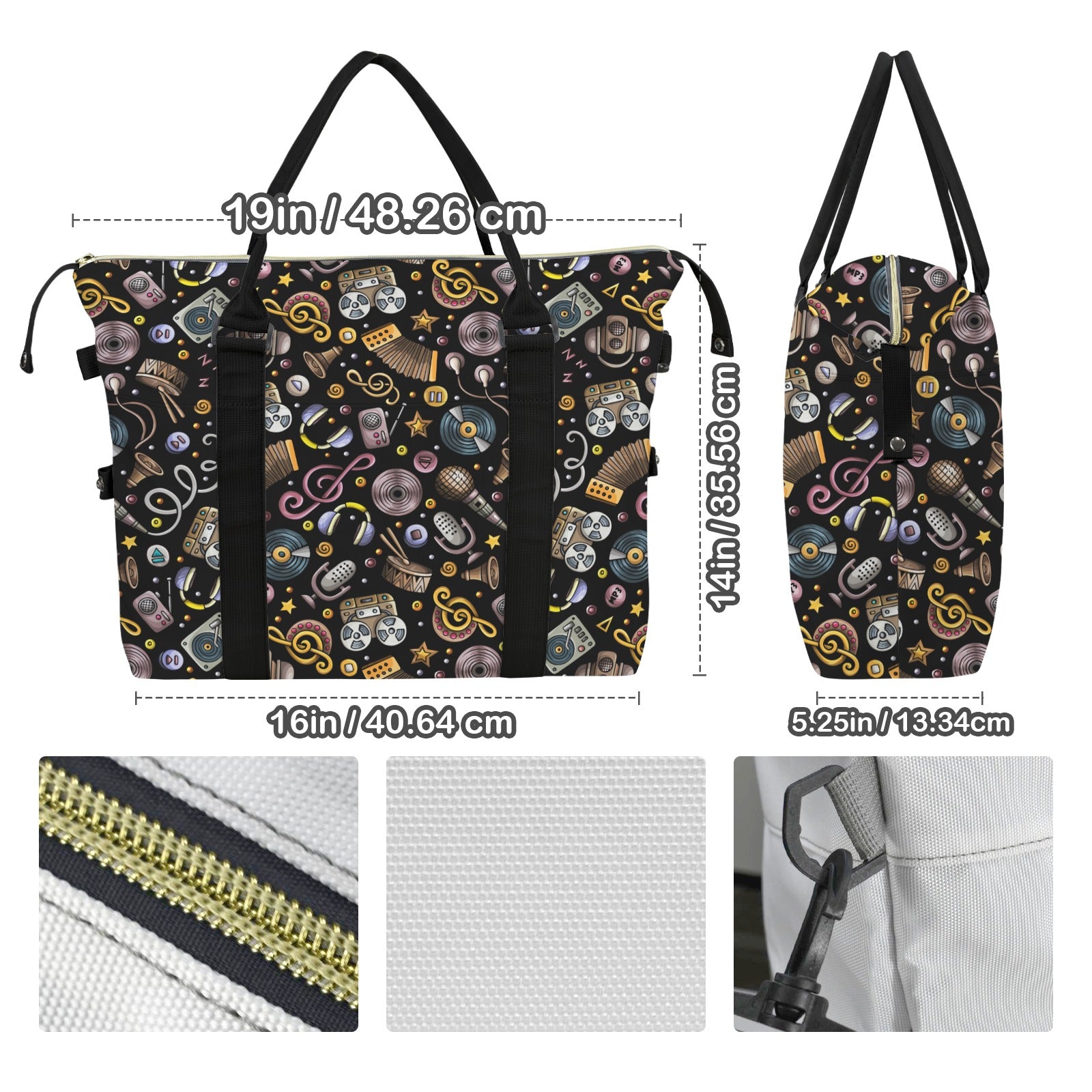 Retro Music Mix Duffle Bag-Simple (Model 1715) Duffle Bag-Simple (1715)