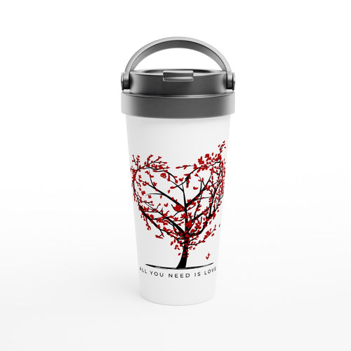 All You Need Is Love - White 15oz Stainless Steel Travel Mug Default Title Travel Mug Globally Fulfilled love positivity