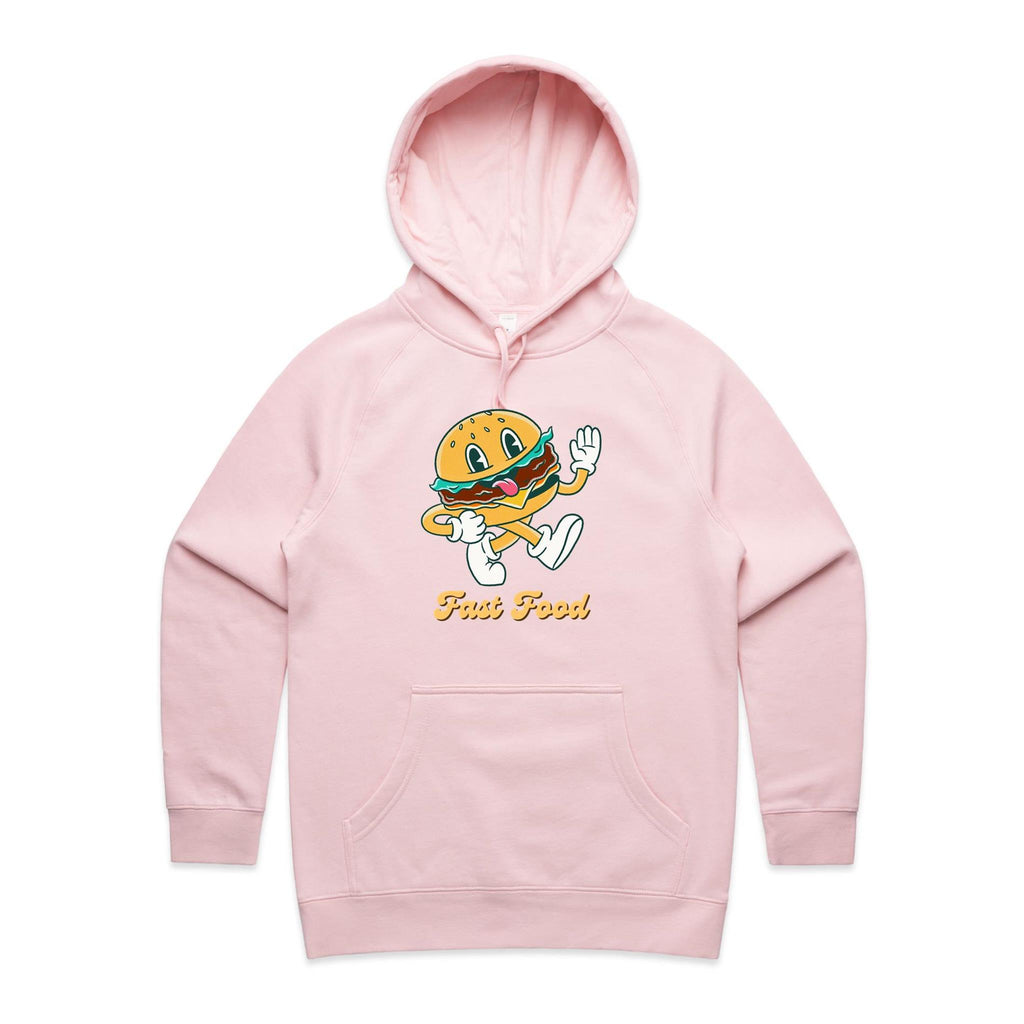 Fast Food - Womens Hoodie Pink Womens Hoodie Food Printed In Australia