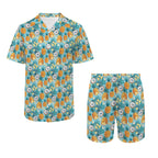 Pineapple Coconut Men's Hawaiian Shirt & Shorts Set Men's Hawaiian Shirt & Shorts Set Food Printed Offshore