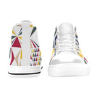 Red Mosaic - Women's High Top Canvas Shoes