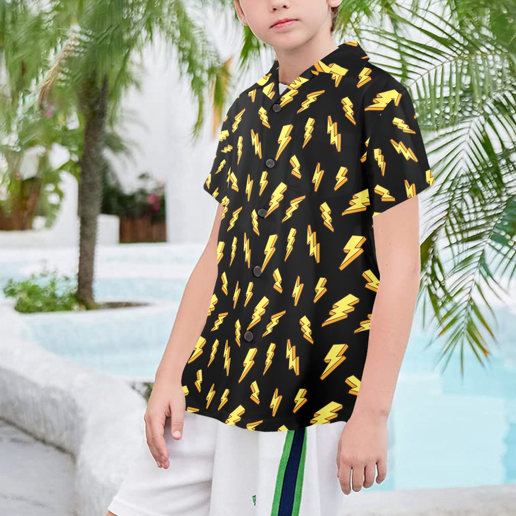 Lightning Bolts Senior Kids Hawaiian Shirt Senior Kids Hawaiian Shirt 8-15 comic Printed Offshore