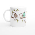 Birds On A Branch - White 11oz Ceramic Mug Default Title White 11oz Mug animal Globally Fulfilled