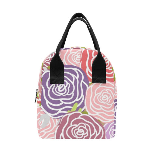 Abstract Roses - Zipper Lunch Bag One Size Zipper Lunch Bag Printed Offshore