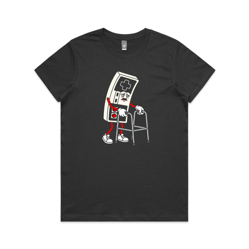 Retro Gamer Women's AS Colour T-shirt Coal Womens T-shirt Games Printed In Australia