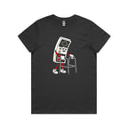 Retro Gamer Women's AS Colour T-shirt Coal Womens T-shirt Games Printed In Australia