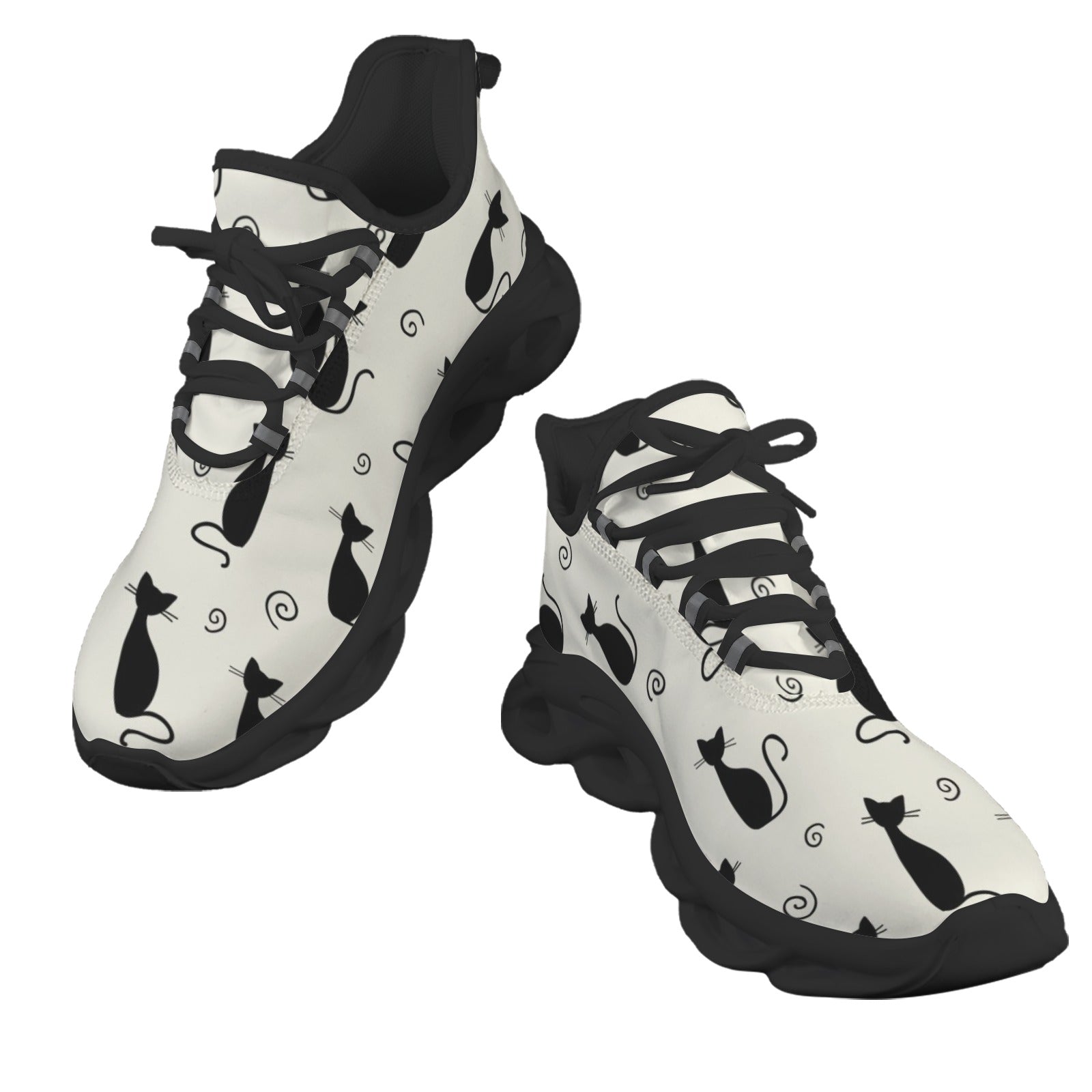 Black Cats Women's Twisted Sole Sneakers