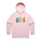 Vintage Guitar Headstocks - Womens Hoodie Pink Womens Hoodie Music Printed In Australia
