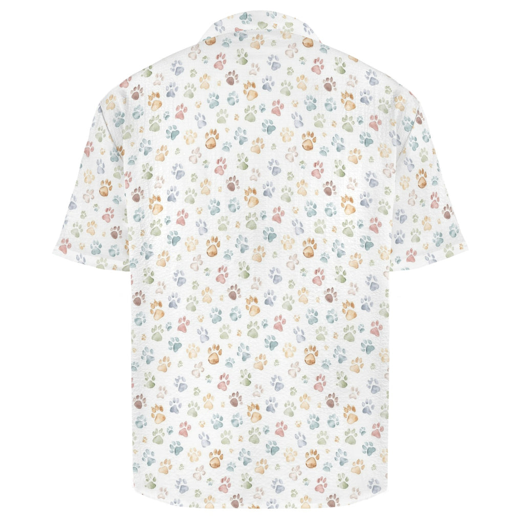 Paw Print Men's Crinkle Hawaiian Shirt