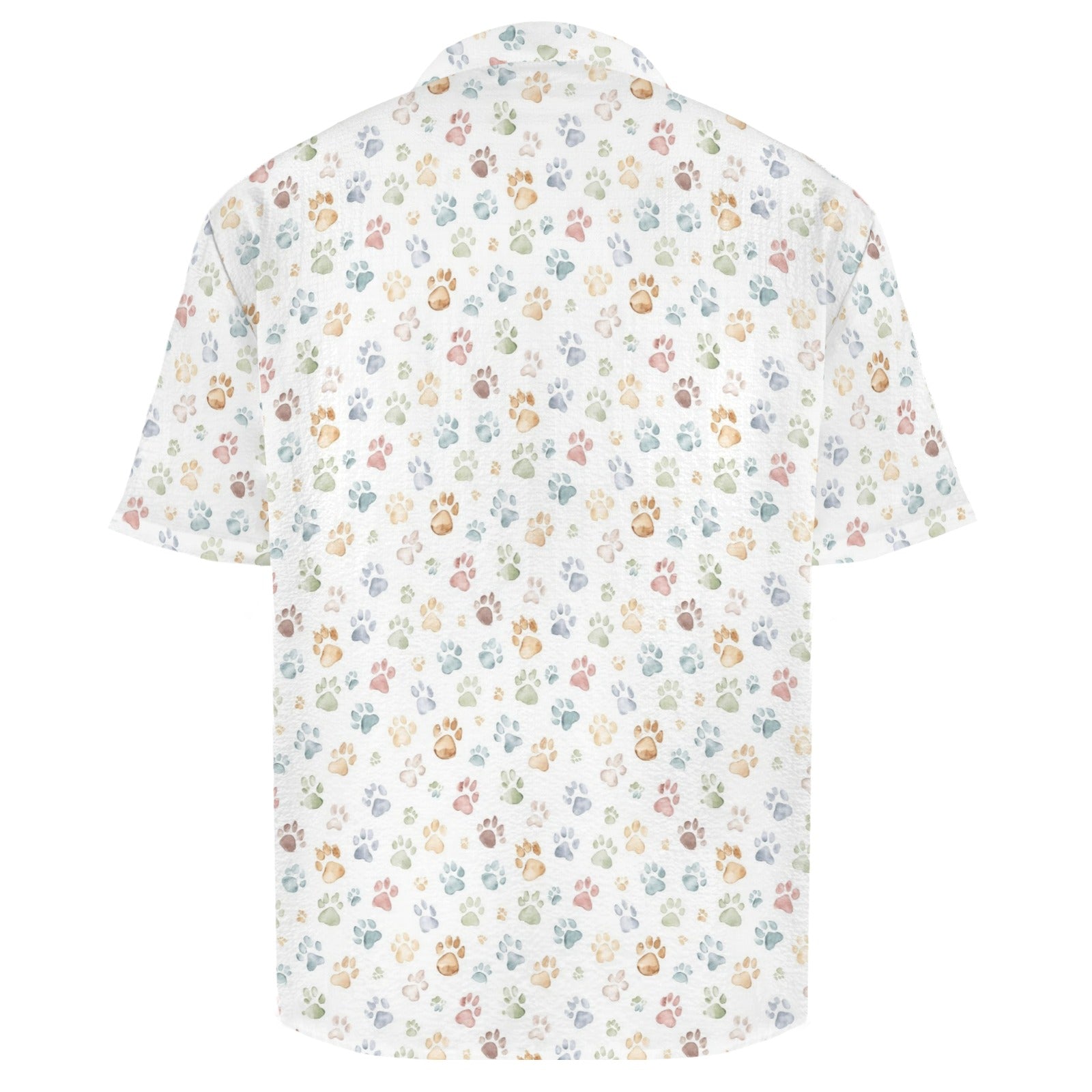 Paw Print Men's Crinkle Hawaiian Shirt