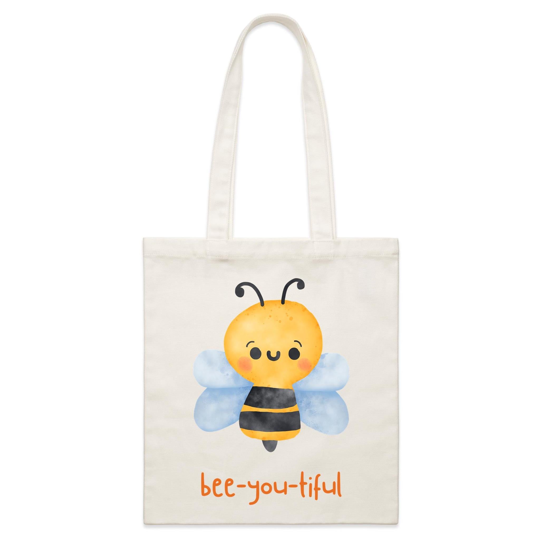 Bee-You-Tiful, Beautiful Bee - Parcel Canvas Tote Bag Default Title Small Tote Bag animal Printed In Australia