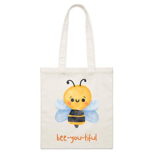 Bee-You-Tiful, Beautiful Bee - Parcel Canvas Tote Bag Default Title Small Tote Bag animal Printed In Australia