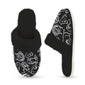 Monsters In Black And White Women's Fur Trim Thick-Sole Indoor Slippers Women's Fur Trimmed Slippers Printed Offshore Sci Fi