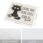 Living That Nine Lives Kind Of Tired, Cat Leather Mouse Pad Leather Mouse Pad animal Printed Offshore