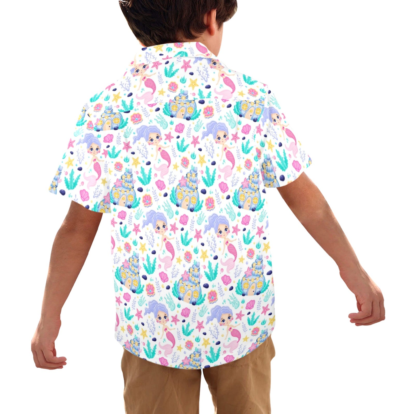 Mermaid World Junior Kids Hawaiian Shirt
