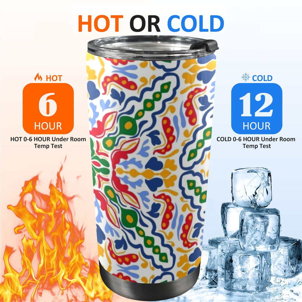 Bright Burst - 20oz Mobile Tumbler with Lid (Black Lock) 20oz Travel Mug Printed Offshore