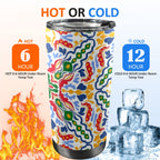 Bright Burst - 20oz Mobile Tumbler with Lid (Black Lock) 20oz Travel Mug Printed Offshore