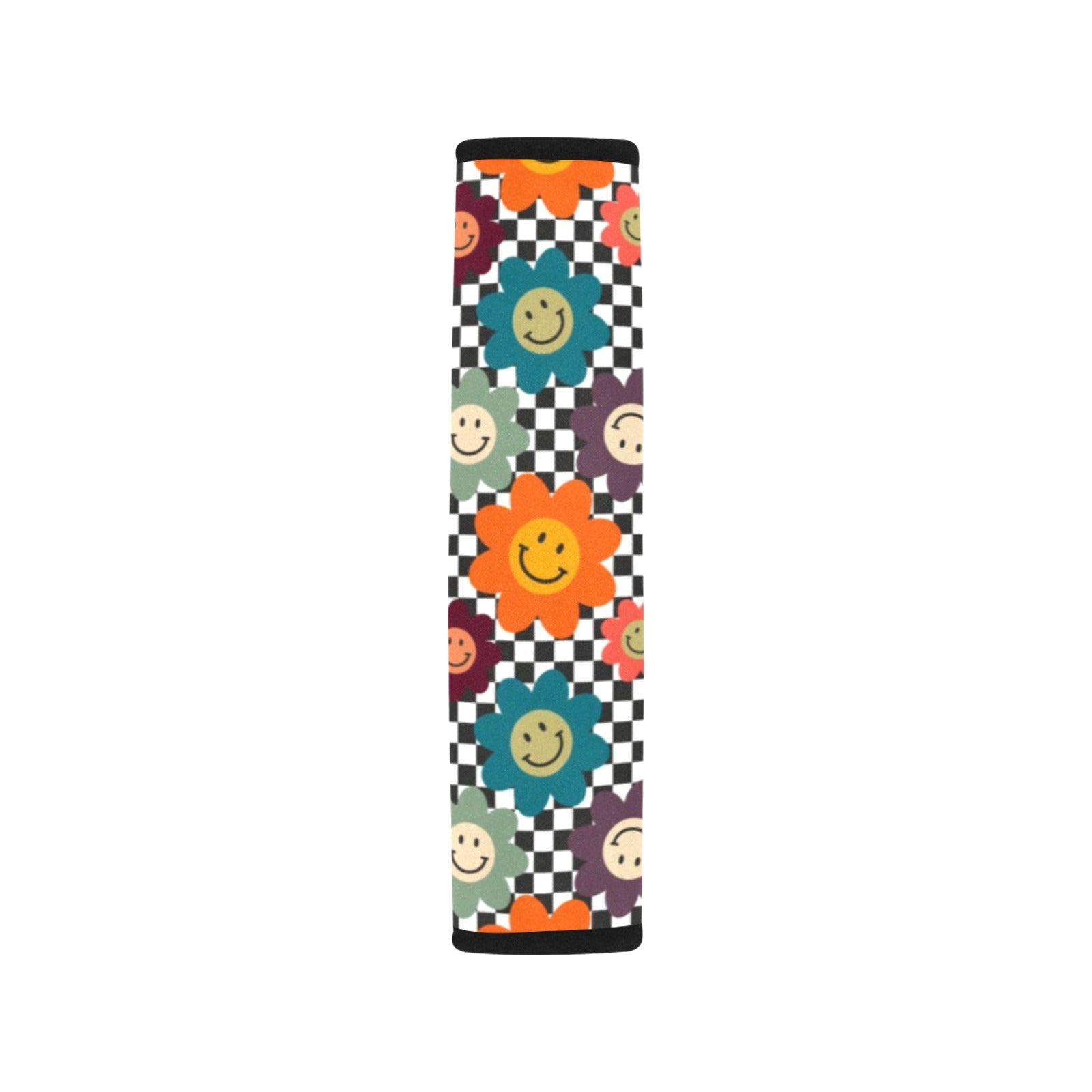 Happy Retro Flowers - Car Seat Belt Cover 7''x10'' (Pack of 2) Car Seat Belt Cover 7x10 (Pack of 2) Printed Offshore