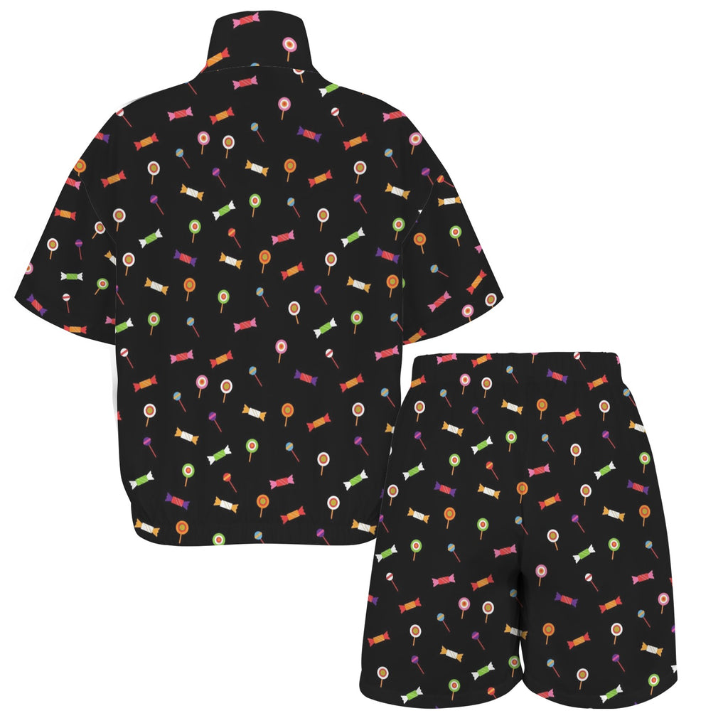 Candy Women's Windbreaker Short Set Women's Windbreaker Short Set Food Printed Offshore