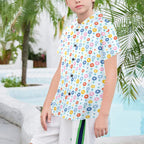 Abstract Cute Flowers Senior Kids Hawaiian Shirt