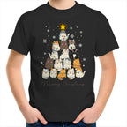 Cats Merry Christmas - Kids Youth T-Shirt Black Kids Christmas T-shirt Christmas Printed In Australia