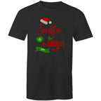 Santa Is Judging You - Mens T-Shirt Black Mens Christmas T-shirt Christmas Printed In Australia