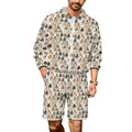 Lots Of Cats Men's Lightweight Sun Hoodie & Shorts Set 4XL Men's Lightweight Sun Hoodie & Shorts animal Printed Offshore