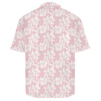 Pink Hawaiian Floral Men's Crinkle Hawaiian Shirt