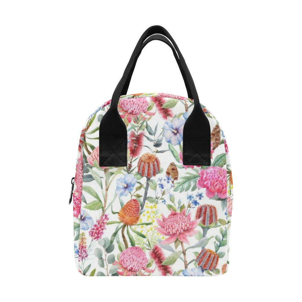 Australian Flowers - Zipper Lunch Bag One Size Zipper Lunch Bag Printed Offshore